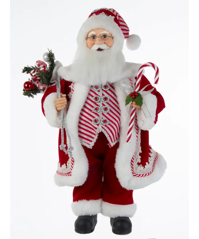 Peppermint Santa Figurine