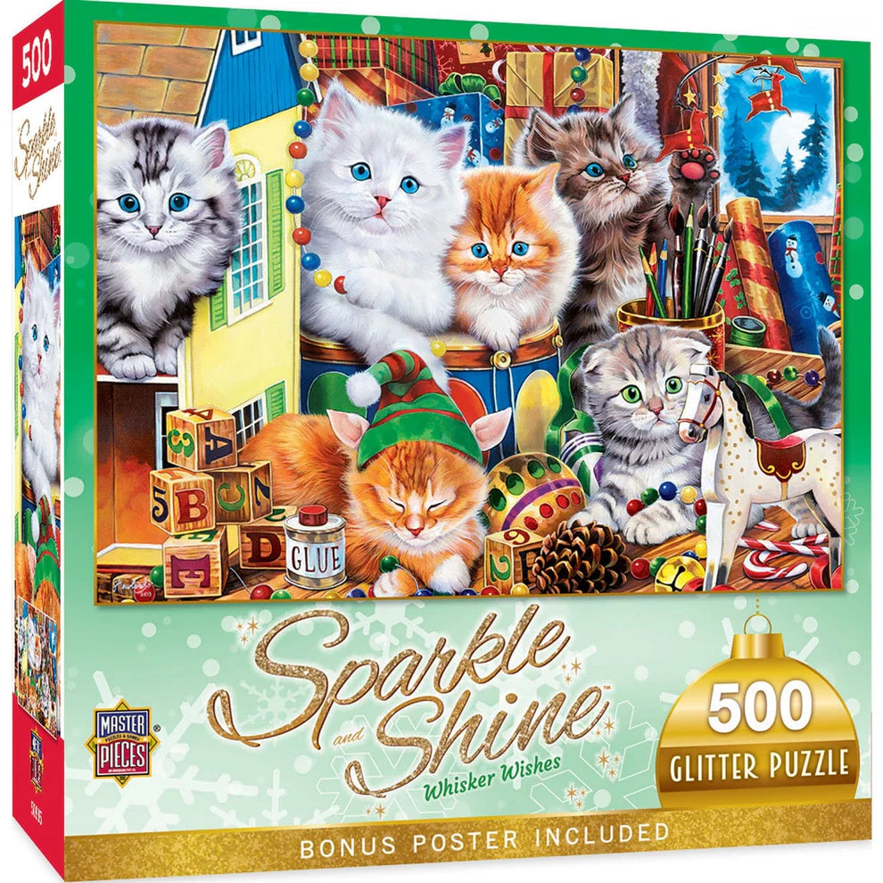 Whisker Wishes 500 Piece Glitter Sparkle and Shine Puzzle