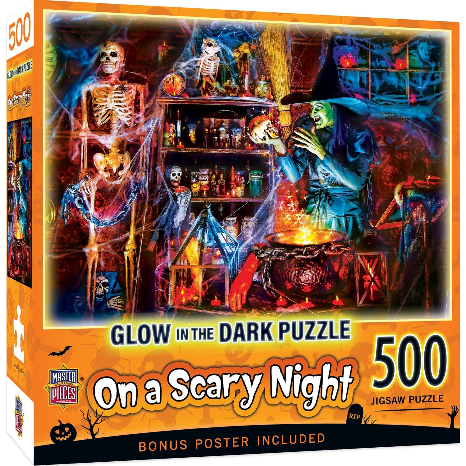 On A Scary Night In October 500 Piece Glow In The Dark Puzzle