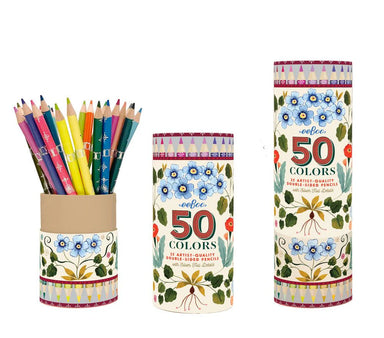 eeBoo Flora's 50 Colors - 25 Double Sided Color Pencils