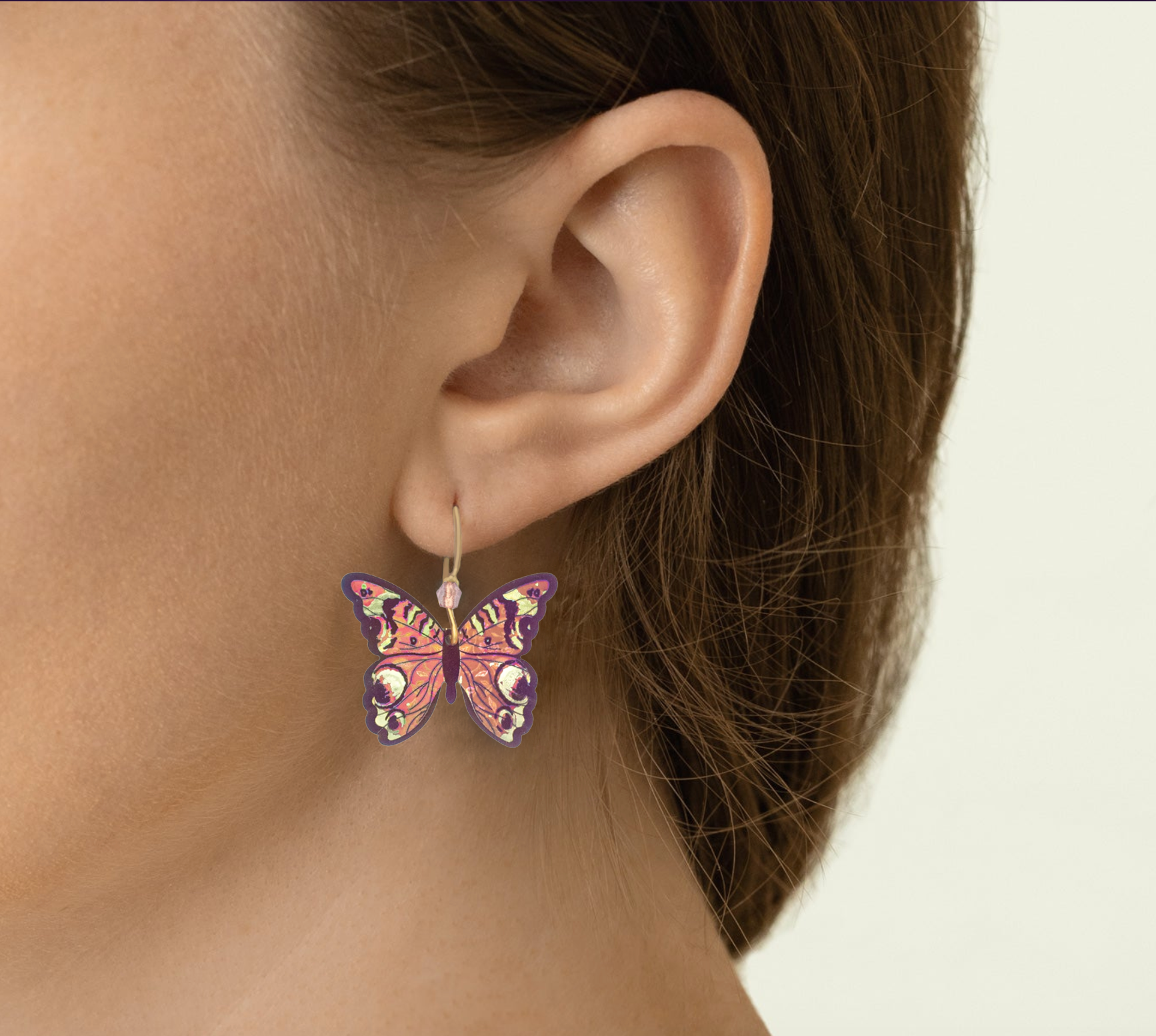 HOLLY YASHI Mariposa Butterfly Earrings - Living Coral