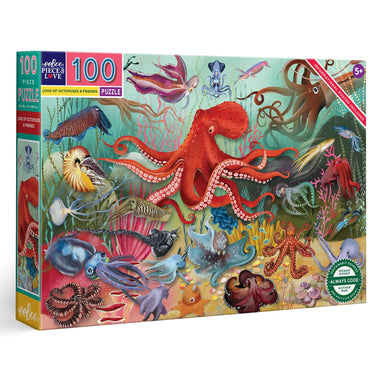 eeBoo Love of Octopuses & Friends 100 Piece Puzzle