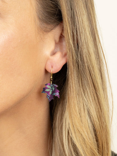 HOLLY YASHI Blooming Maple Earrings - Plum Berry