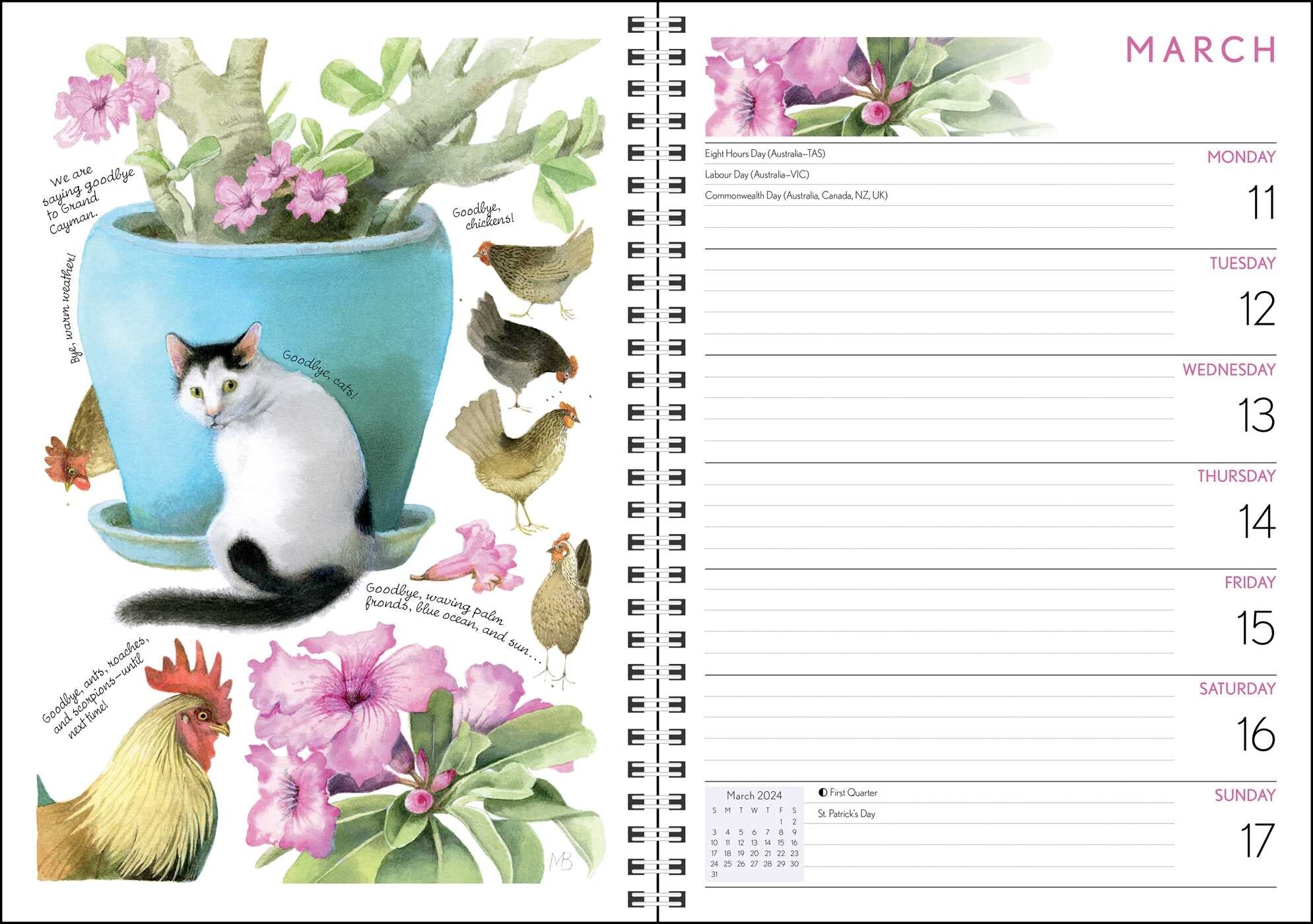 Marjolein Bastin Nature's Inspiration 2024 Engagement Calendar — Bird