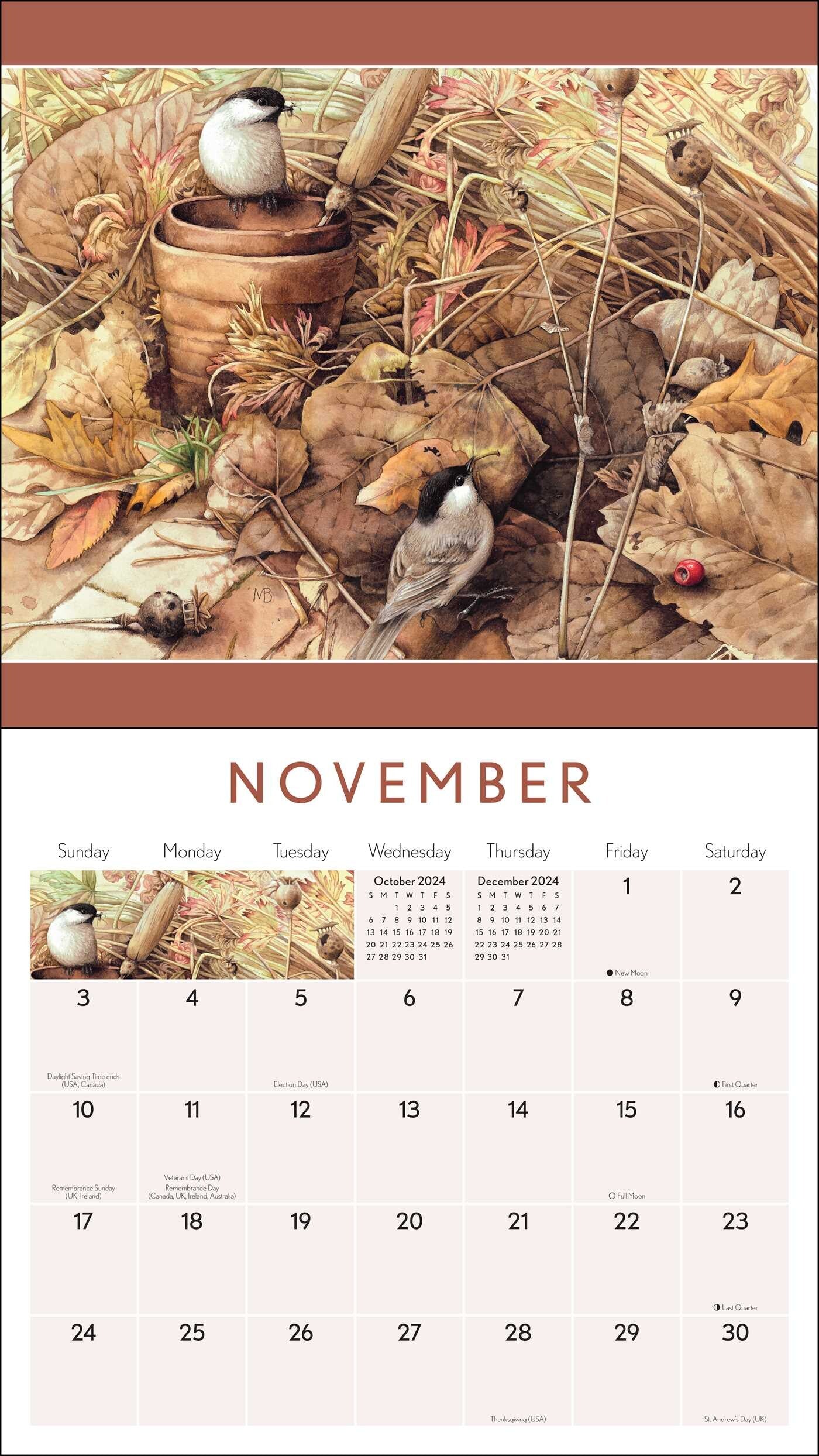 Marjolein Bastin Nature's Inspiration 2024 Wall Calendar with Gift Print    