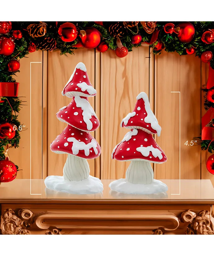 Merry Little Mushroom Trees - Set of 2