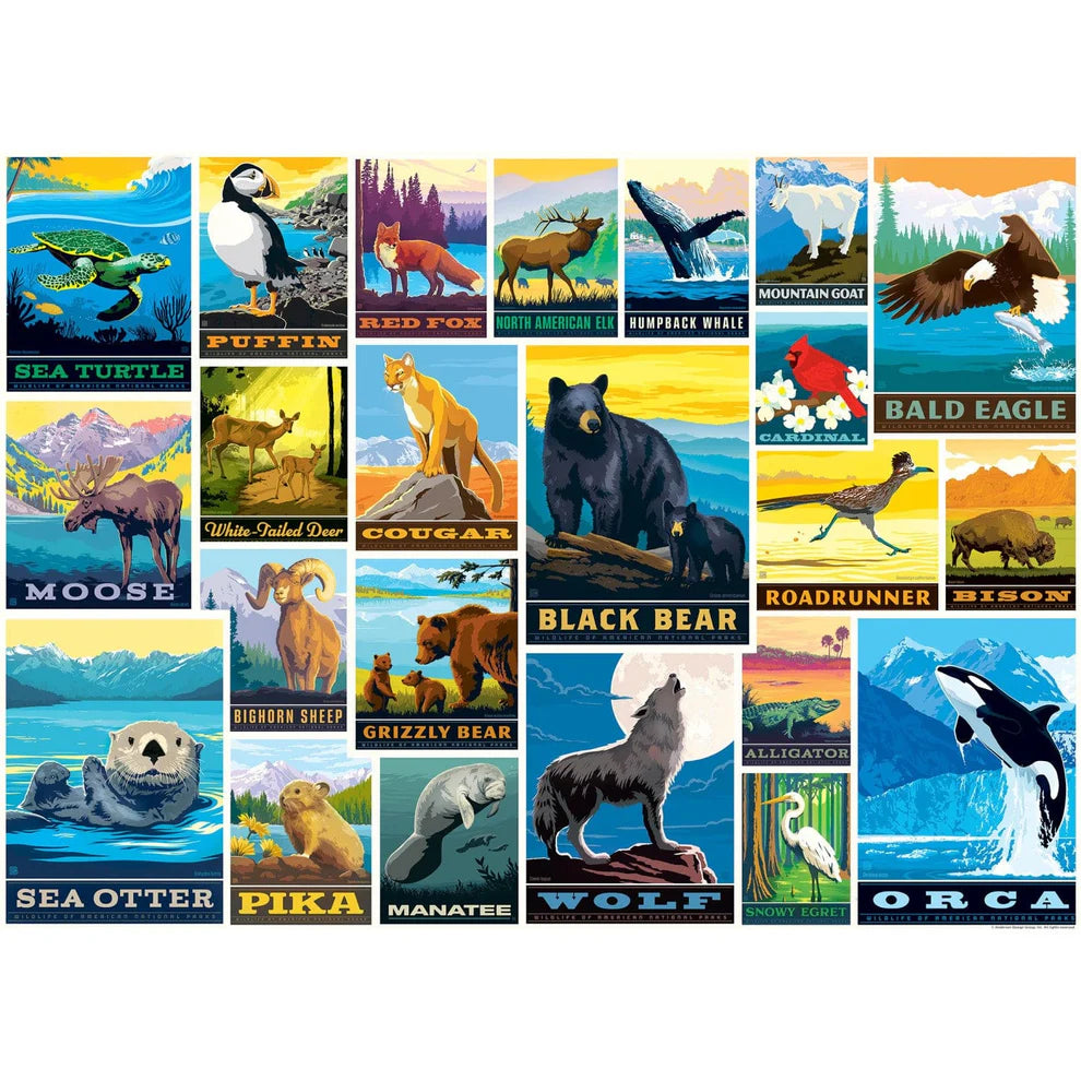 Vintage Posters Wildlife Lovers 1000 Piece Puzzle