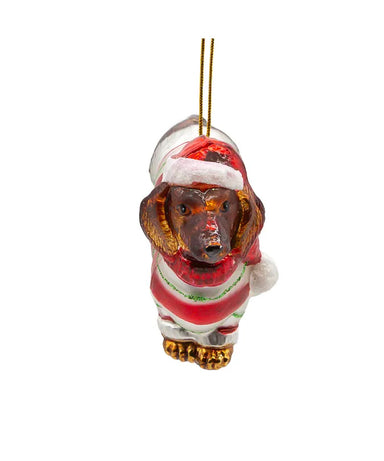 Glass Sweater Dachshund Ornament