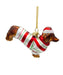 Glass Sweater Dachshund Ornament