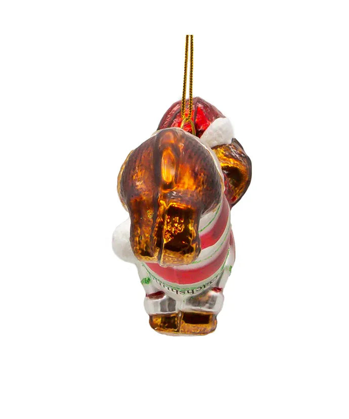 Glass Sweater Dachshund Ornament