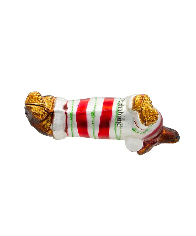 Glass Sweater Dachshund Ornament