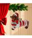 Glass Sweater Dachshund Ornament