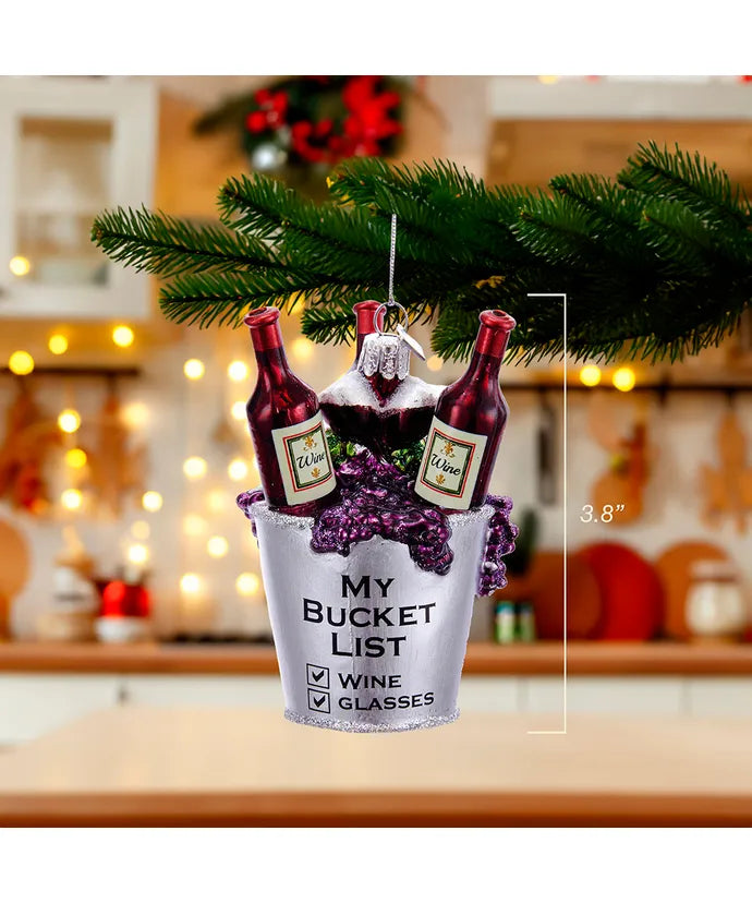 Glass Wine Bucket Ornament