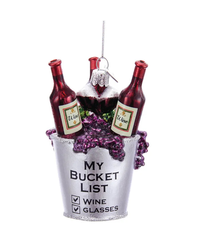 Glass Wine Bucket Ornament