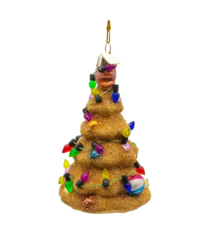 Glass Sandcastle Christmas Tree Ornament