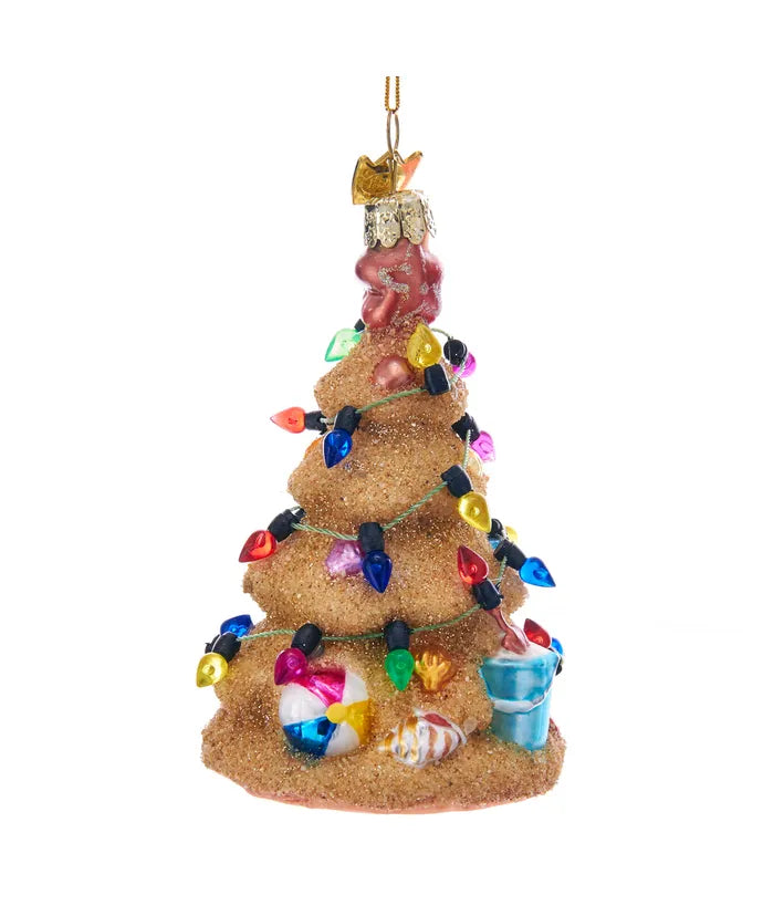 Glass Sandcastle Christmas Tree Ornament