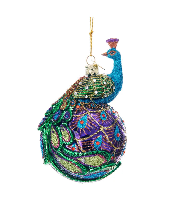 Glass Peacock Ornament