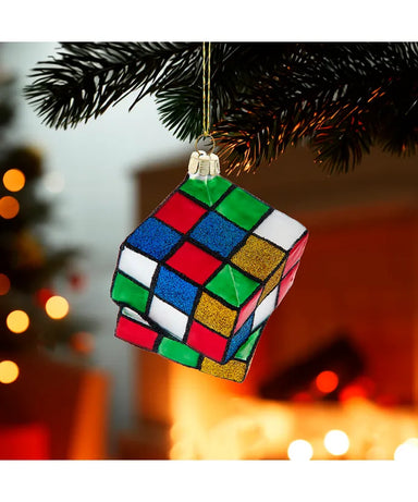 Glass Puzzle Cube Ornament