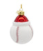 Glass Baseball With Santa Hat Ornament