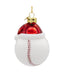 Glass Baseball With Santa Hat Ornament