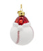 Glass Baseball With Santa Hat Ornament