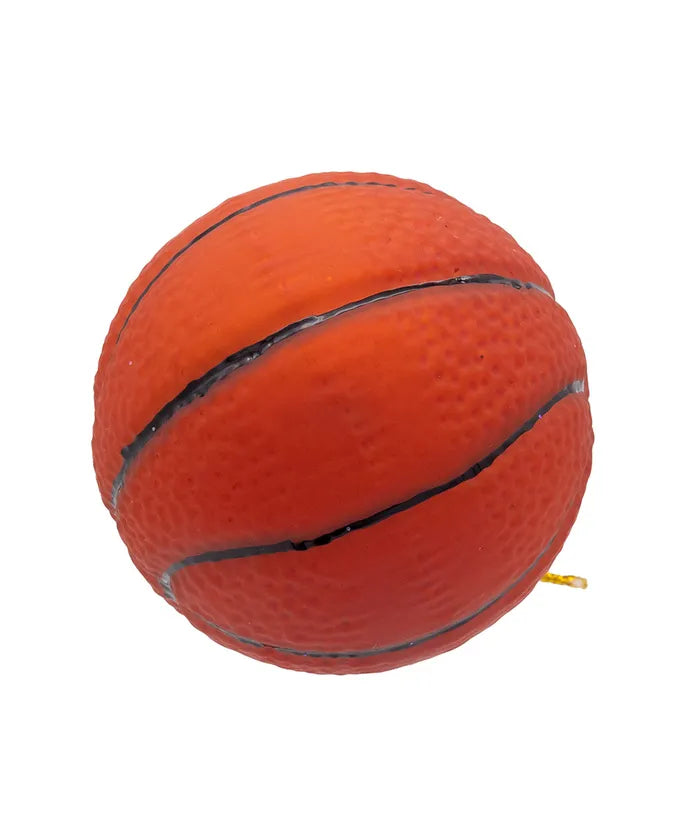 Glass Basketball With Santa Hat Ornament