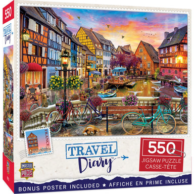 Cycling at Colmar, France 550 Piece Travel Diary Puzzle    
