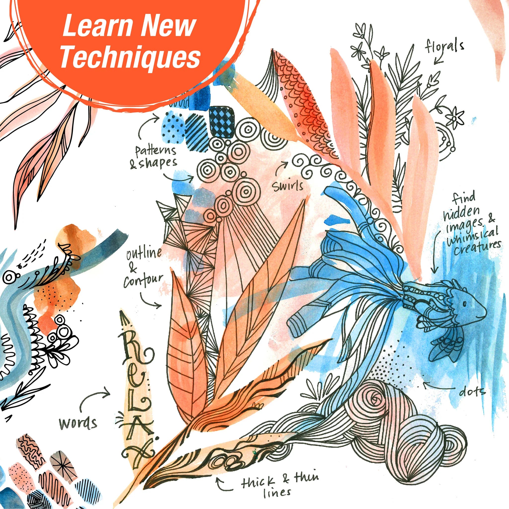 FABR DOODL BK RVRS COLOR MONO