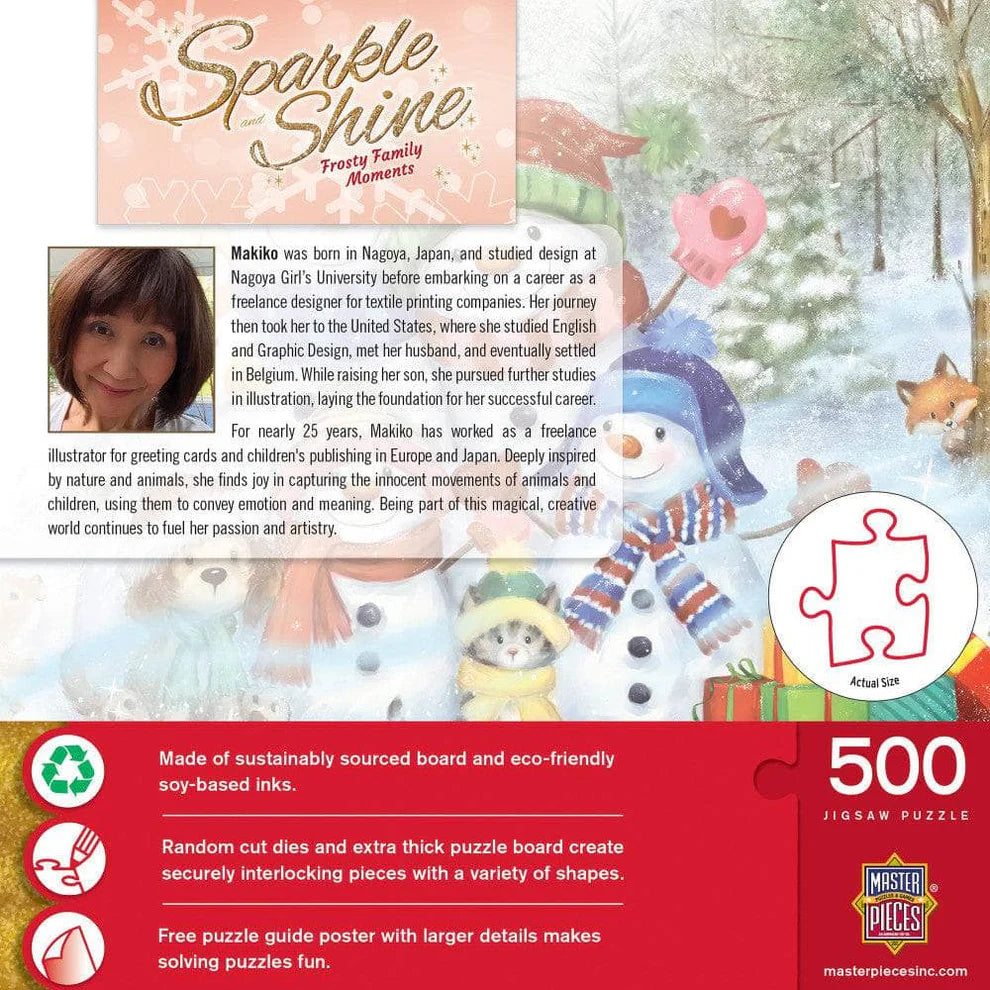 Frosty Family Moments 500 Piece Glitter Sparkle and Shine Puzzle