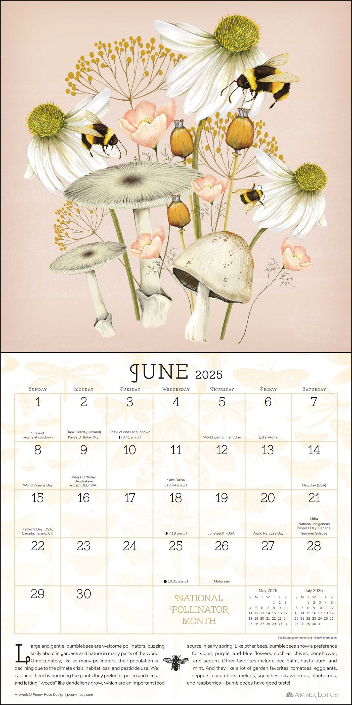 Praise For The Pollinators 2025 Wall Calendar    