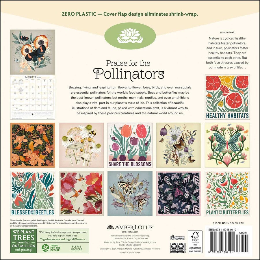 Praise For The Pollinators 2025 Wall Calendar    