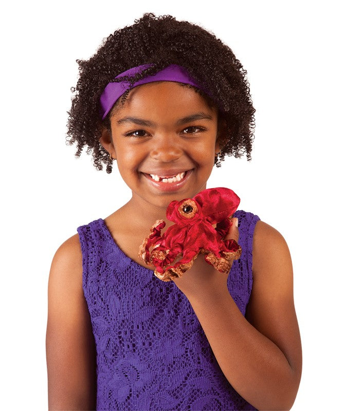 Folkmanis Finger Puppet - Mini Red Octopus