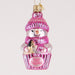 Old World Christmas Pink Snow Baby Cupcake Ornament (Baby Girl)