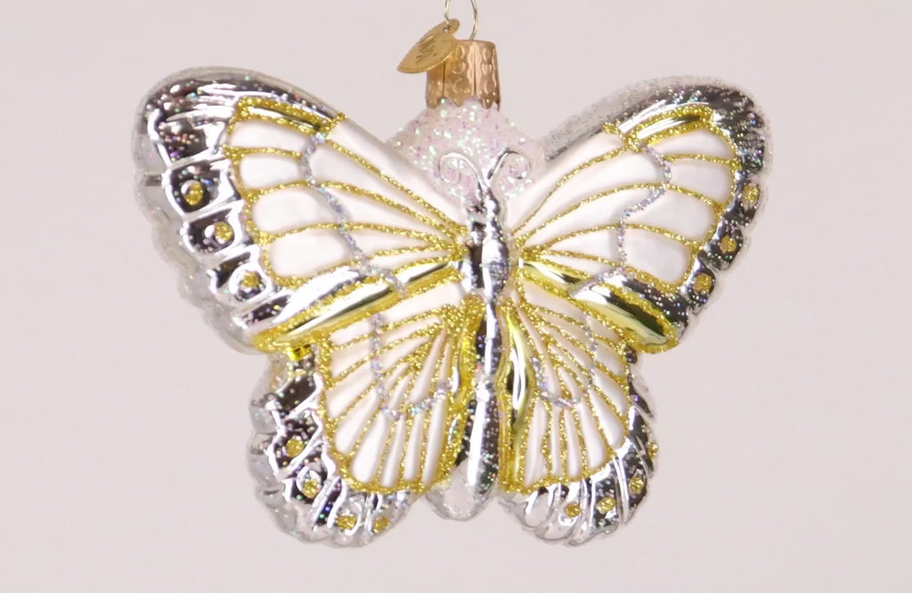 Old World Christmas Sterling Butterfly Ornament