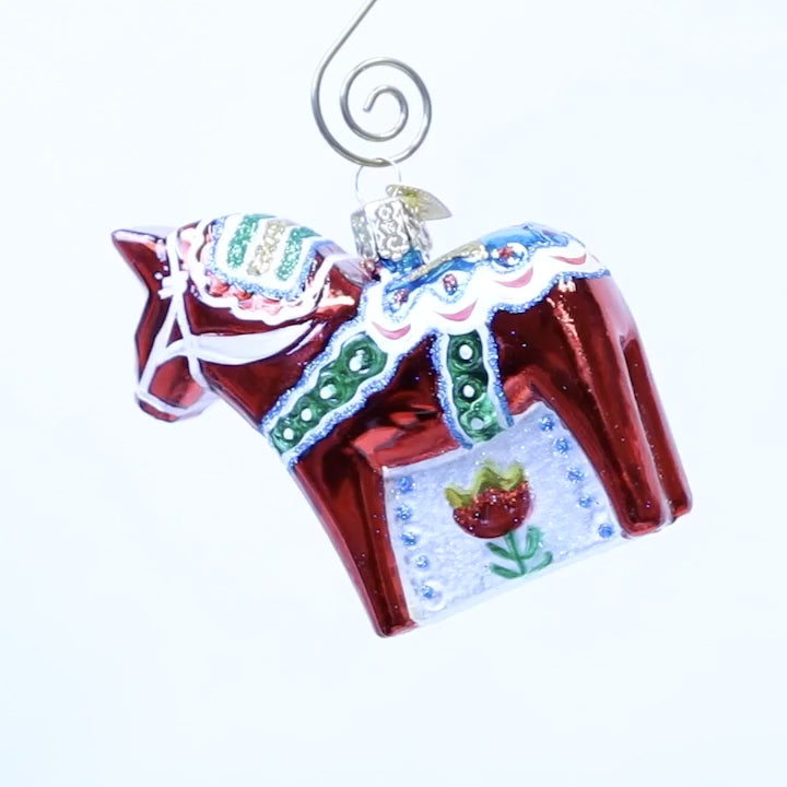 Old World Christmas Swedish Dala Horse Ornament