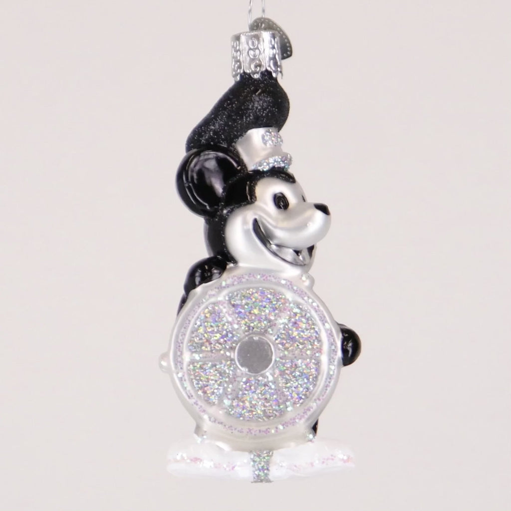 Old World Christmas Disney Steamboat Willie Skipper Ornament