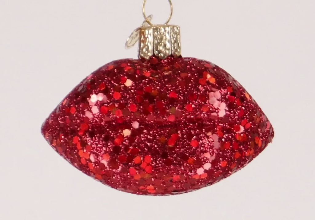 Old World Christmas Jeweled Lips Ornament