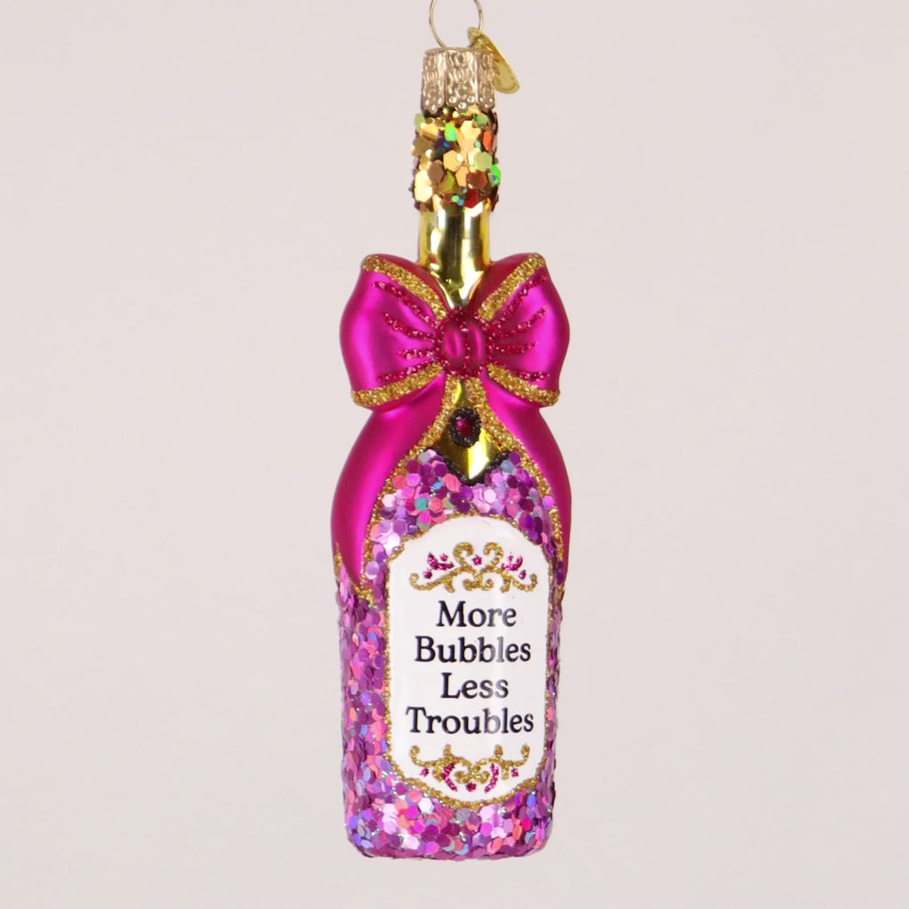 Old World Christmas Bottle With Bow Ornament