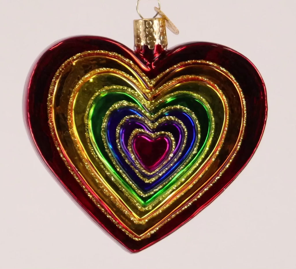 Old World Christmas Rainbow Heart Ornament