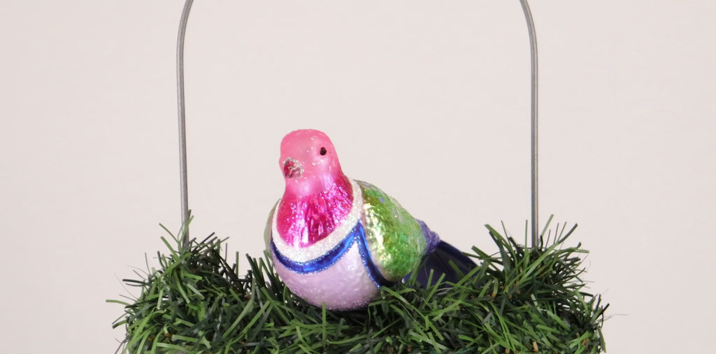 Old World Christmas Pink Fruit Dove Ornament