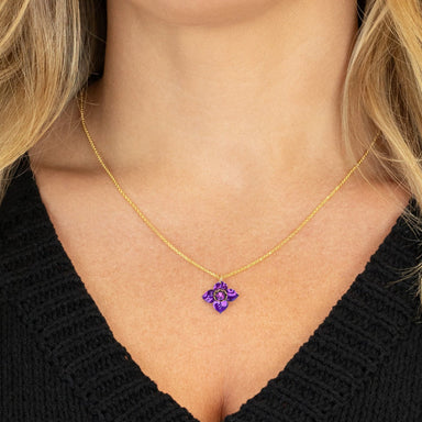 Holly Yashi Petite Fleur Pendant Necklace - Royal Purple