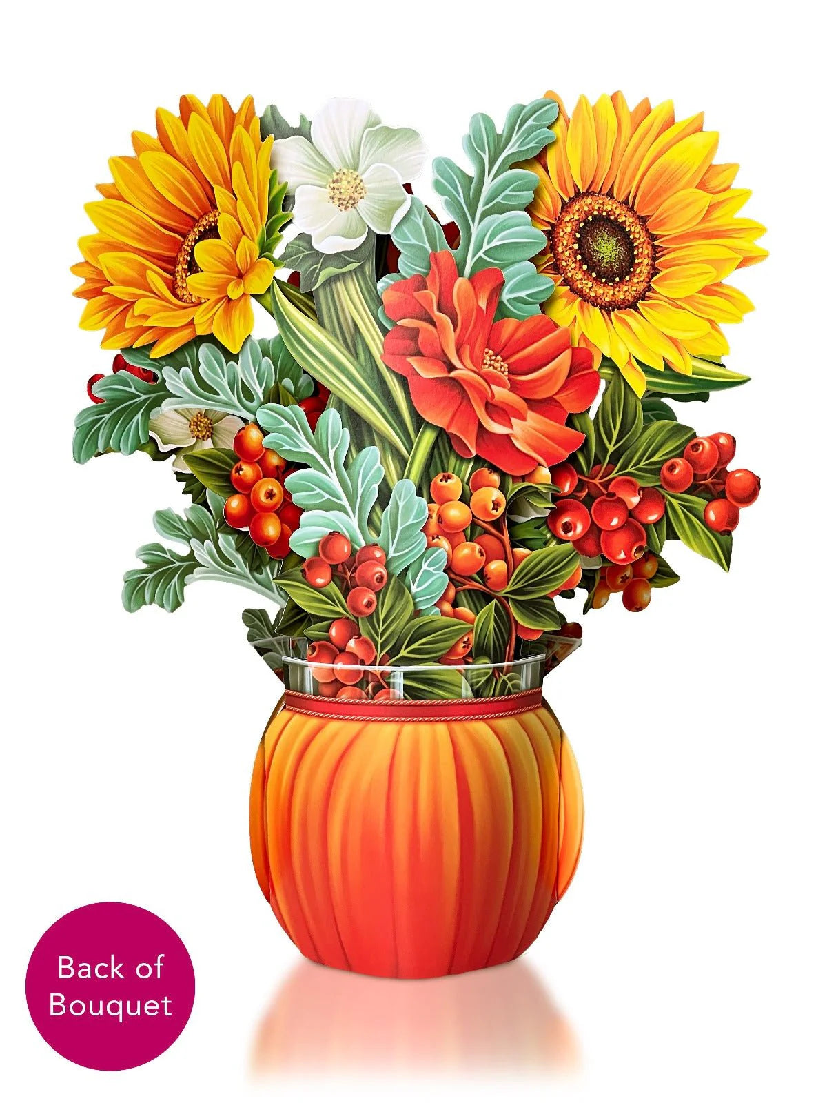 Pop Up Flower Bouquet Greeting Card - Harvest Pumpkin    