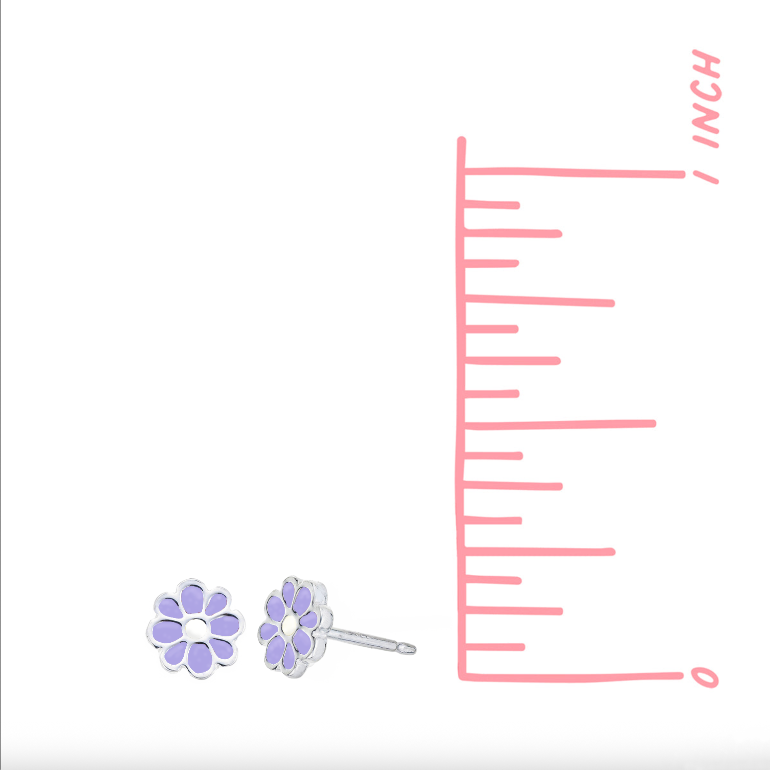 Boma Flower Enamel Studs - Purple and White