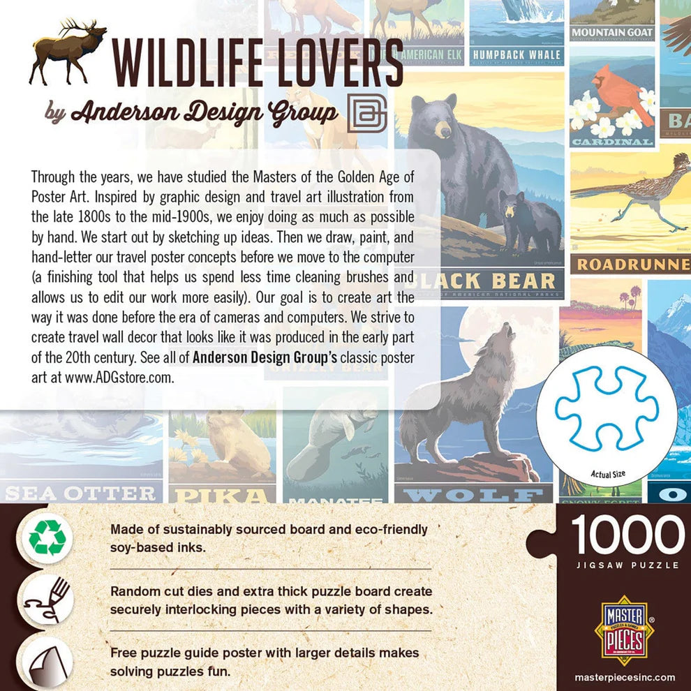 Vintage Posters Wildlife Lovers 1000 Piece Puzzle