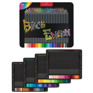 Faber-Castell Black Edition 100 Colored Pencils in a Gift Tin