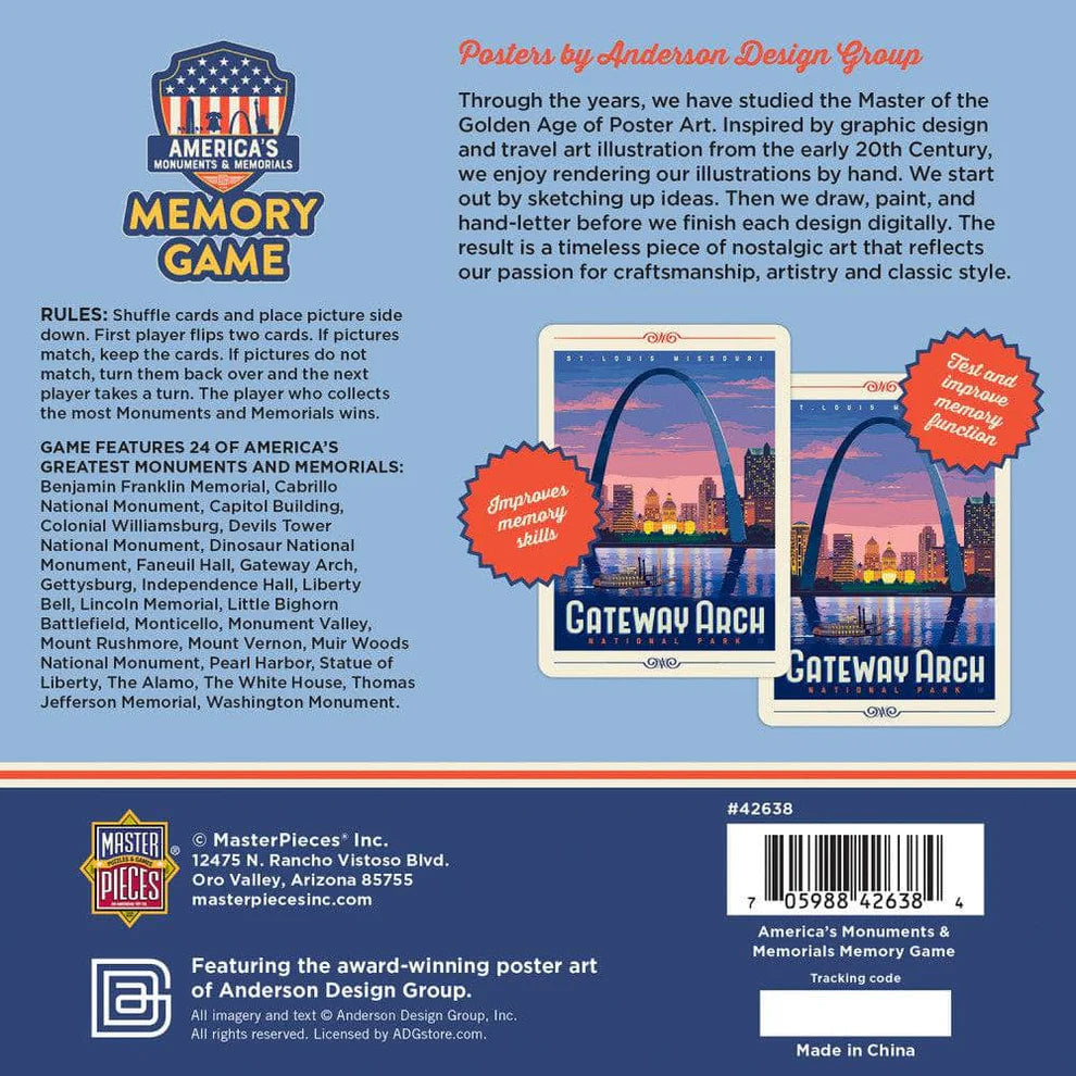 MSTR America's Monuments and Memorials Memory Game