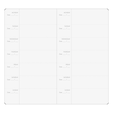 PTR Voyager Notebook Undated Calendar Refill