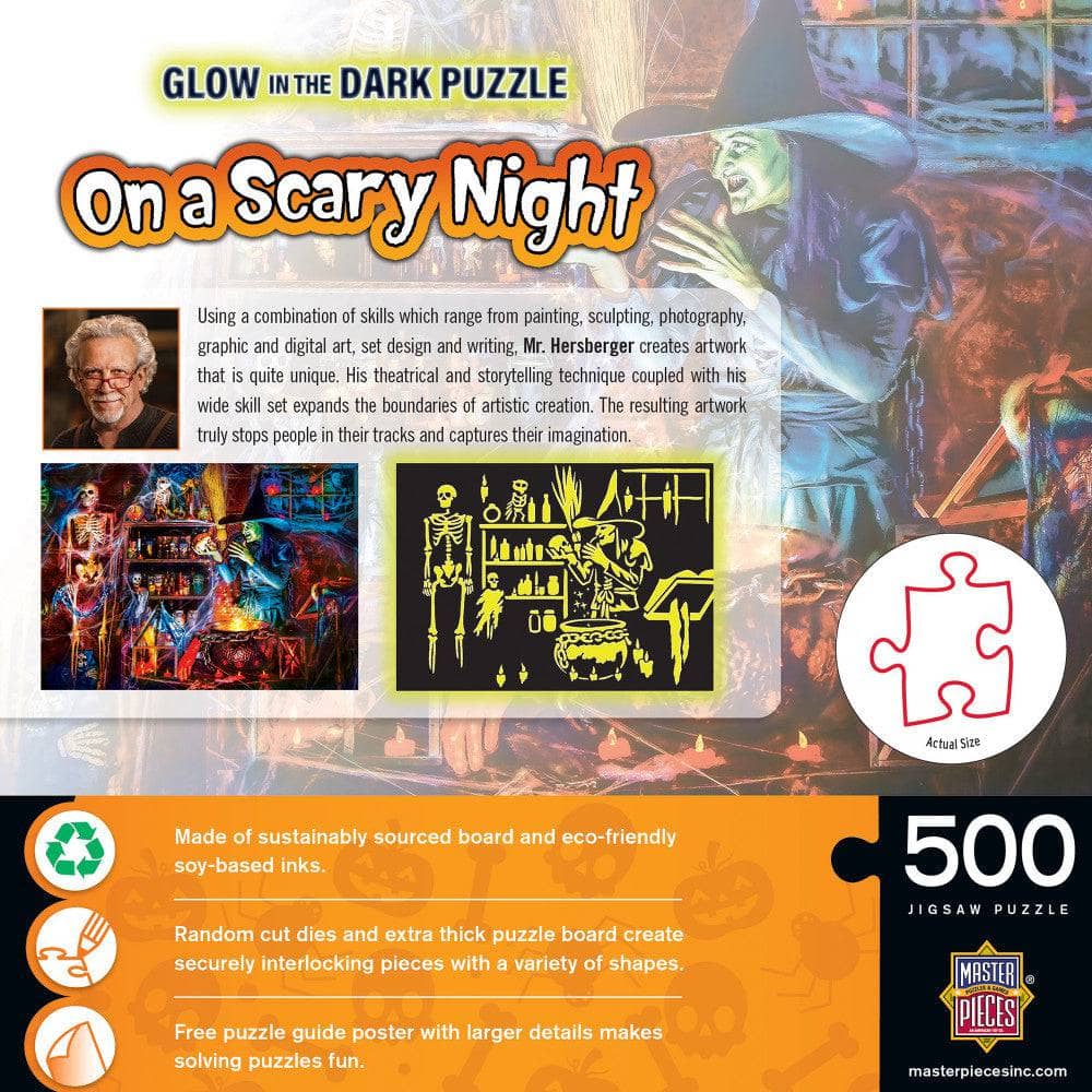 On A Scary Night In October 500 Piece Glow In The Dark Puzzle