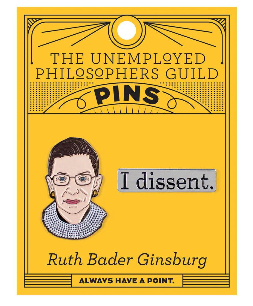 UPG Ruth Bader Ginsburg & "I Dissent" Enamel Pin Set