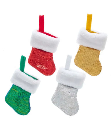 Miniature Sequin Stocking - Single, Various Colors